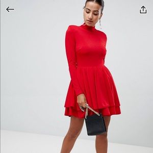 Long Sleeve Red Dress